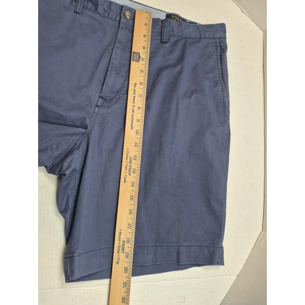 Polo Ralph Lauren Mens 38 Blue Stretch Classic Fit Chino Shorts Twill‎ Pony Logo